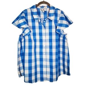 NWOT Draper James Eloquii Blue For Parton  Shirt